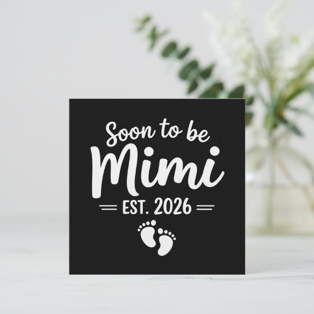 Snart att bli Mimi 2026 Graviditetsannonsering Ny  Inbjudningar (Stående Fram)
