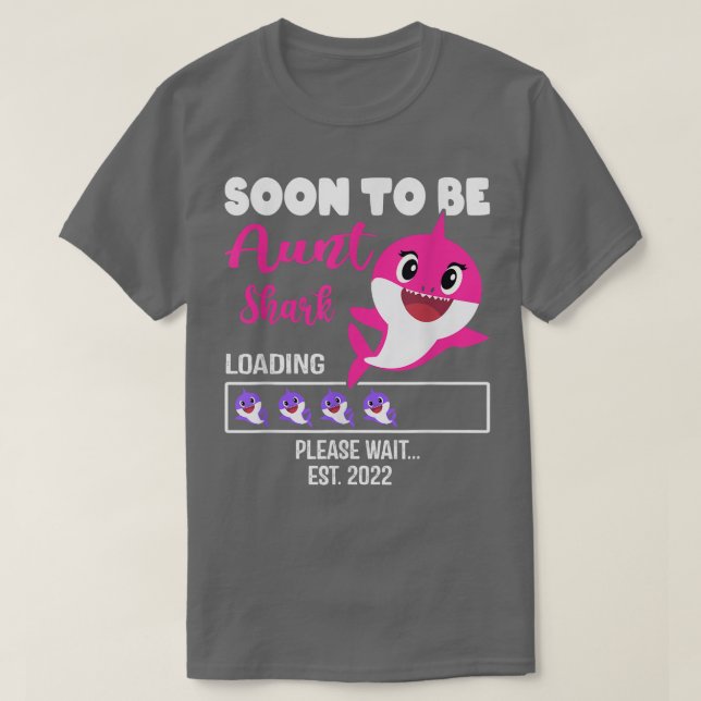 Snart att bli Moster-haj Est 2022 Gravid Announcem T Shirt (Design framsida)