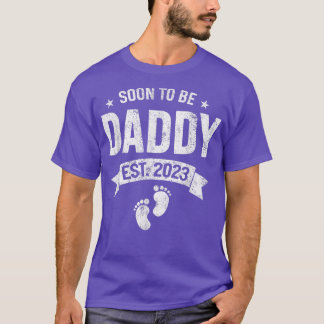 Snart att bli pappa Est 2023 Gravid-meddelande T Shirt