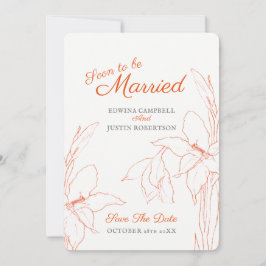 Snart att gifta sig botanica gladiolus orange inbjudningar