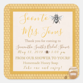 Snart att vara - bröllopsetiketter för favoriter fyrkantigt klistermärke