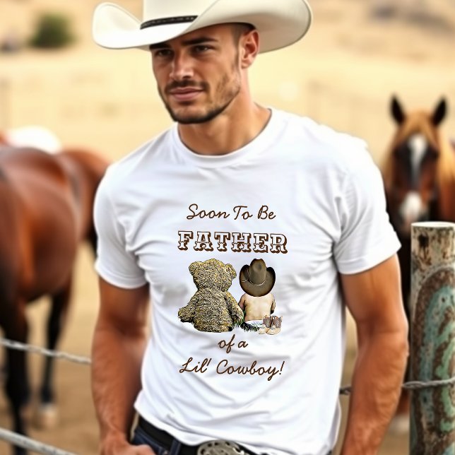 Snart att vara Far i en Lil'Cowboy & Nalle T Shirt (Skapare uppladdad)