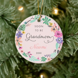 Snart att vara farmor Personlig Wildrows Wandeans Julgransprydnad Keramik