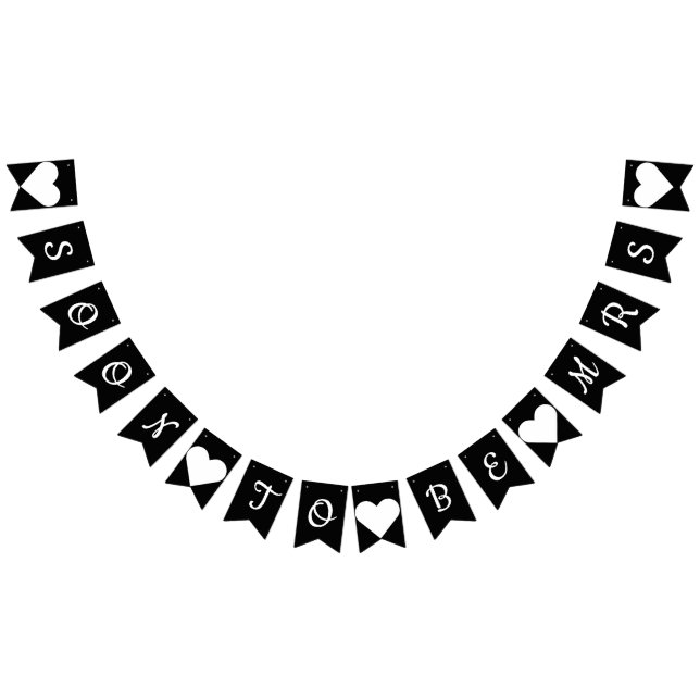 Snart att vara Fru svart- & vitBunting Vimplar (Alla)