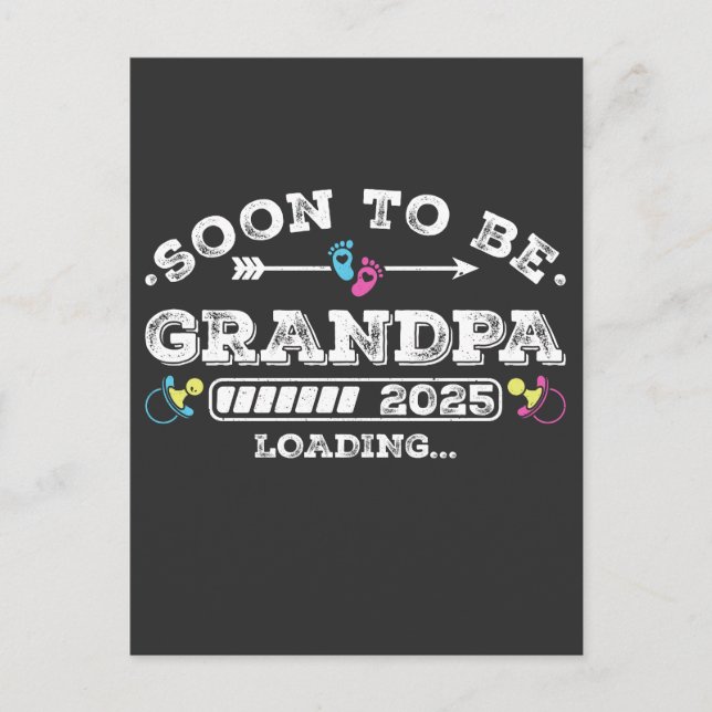 Snart att vara Grandpa 2025-last Vykort (Framsida)