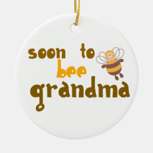 Snart att vara mormor julgransprydnad keramik