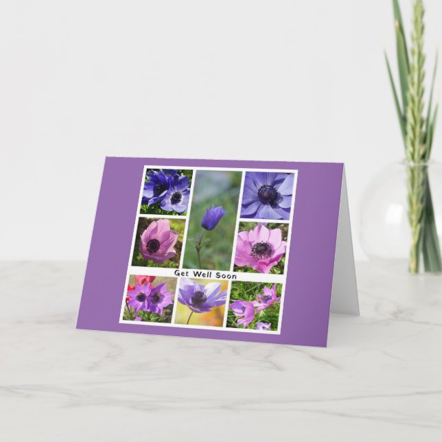 Snart Bättre Anemon Fotokollage Inbjudan (Framsida)