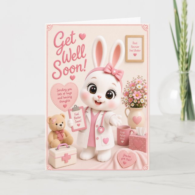 Snart Bättre f/ Dr. Mochi från Baby Bun Buns Kort (Framsida)