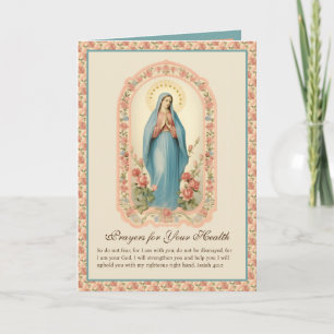 Snart Bättre Hälsa Religiös Bön Peach Blommig Kort