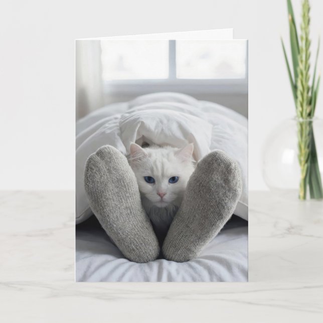 Snart Bättre Katt Under En Filta Kort (Framsida)