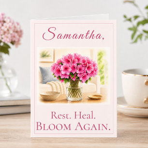 Snart Bättre Kort med Rosa Blomsterbukett