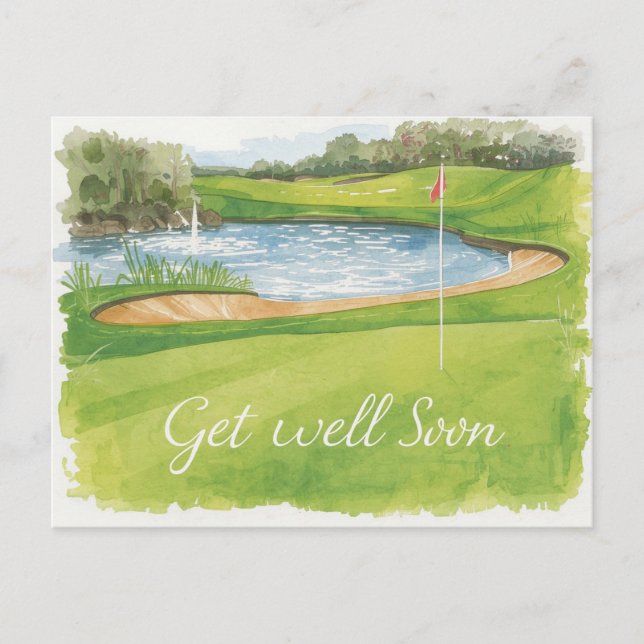 Snart bättre på golfbanan  vykort (Framsida)