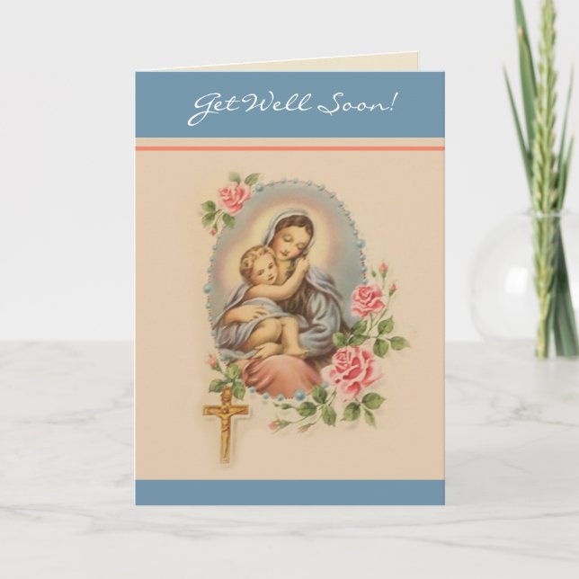 Snart Bättre Religiös Jungfru Maria Memorare Bön Kort (Framsida)