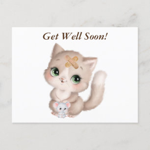 Snart Bättre Vattenfärgskit Katt och Mus Vykort