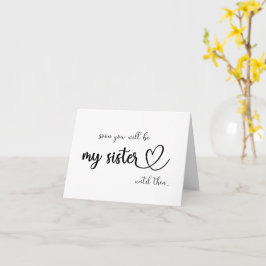 Snart blir du min syster tills det vikta kortet kort