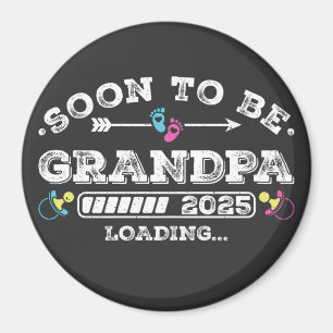 Snart blir farfar 2025 Laddar cirkel Magnet
