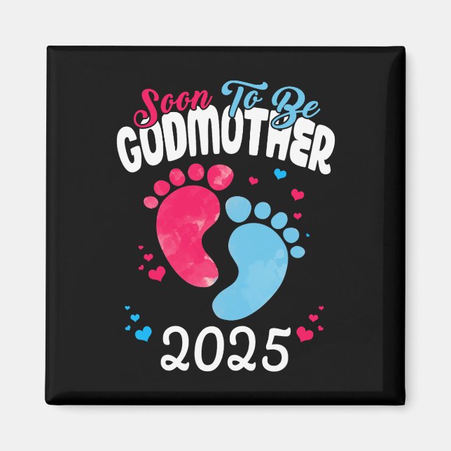 Snart blir gudmor 2025 graviditetsannonsering  magnet (Framsidan)