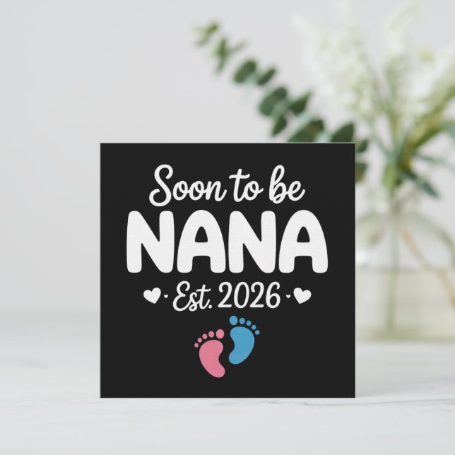 Snart blir jag mormor 2026 Roligt graviditets till Inbjudningar (Stående Fram)
