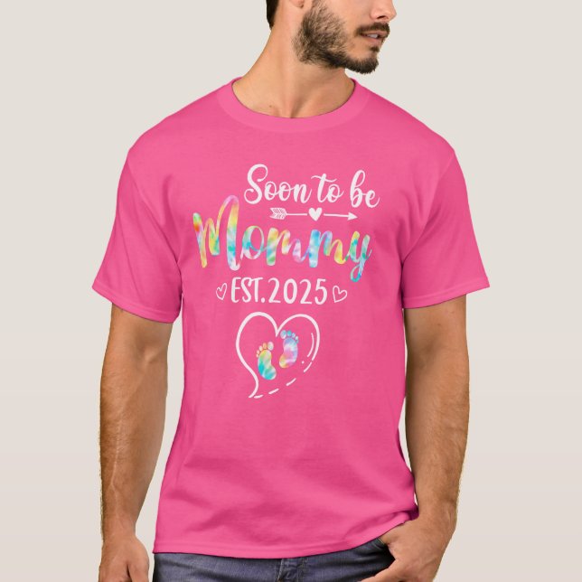 Snart blir Mamma est 2025 för ny Mamma T Shirt (Framsida)