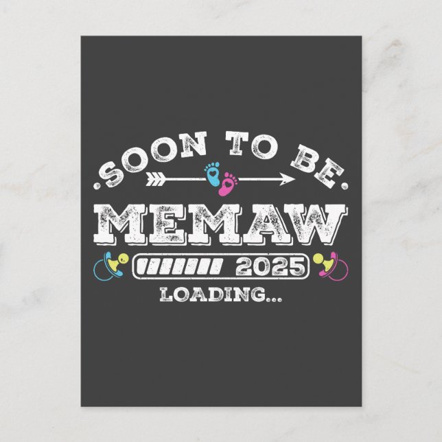 Snart blir Memaw 2025 Laddar Vykort (Framsida)