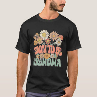 Snart blir mormor Daisy Wildflower Graviditet Uppl T Shirt