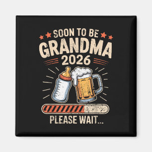 Snart blir mormor Est 2026 Baby Announcement T-shi Magnet