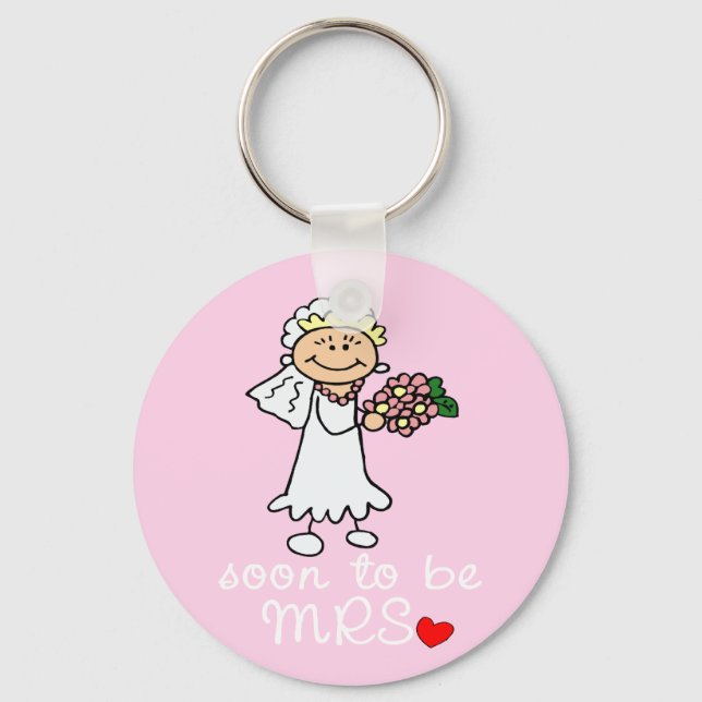 Snart blir MRS CUTE Stick Bride Nyckelring (Framsida)