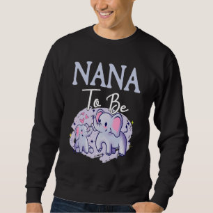 Snart blir Nana elefanter för baby shower kön R Lång Ärmad Tröja