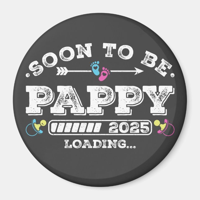 Snart blir Pappa 2025 Laddningscirkel Magnet (Framsidan)