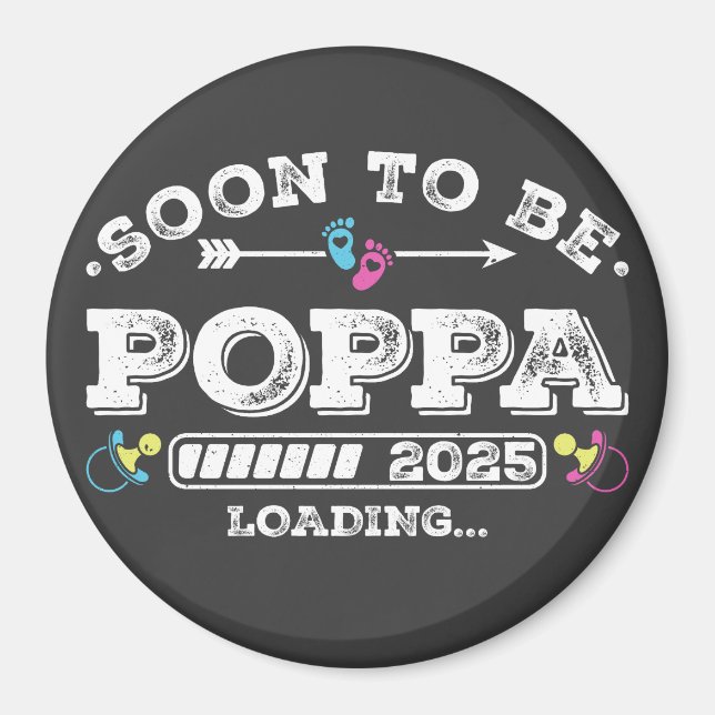 Snart blir pappa 2025 Laddningscirkel Magnet (Framsidan)