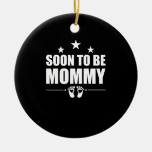 Snart Blivande Mamma Graviditets Annonsering Avslö Julgransprydnad Keramik