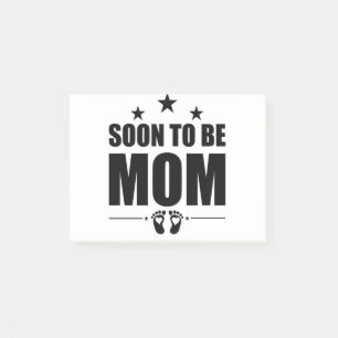 Snart blivande mamma graviditetsannonsering avslöj post-it block