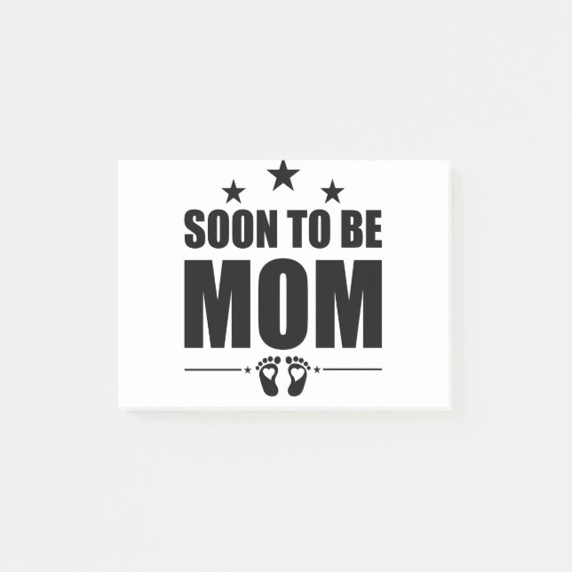 Snart blivande mamma graviditetsannonsering avslöj post-it block (Framsida)
