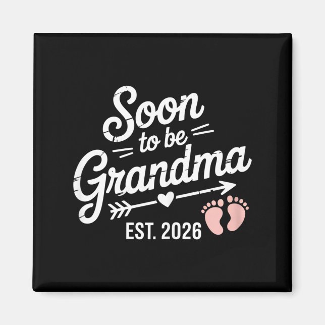 Snart Blivande Mormor Graviditetsannonsering Est 2 Magnet (Framsidan)