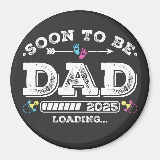 Snart blivande pappa 2025 Laddningscirkel Magnet (Framsidan)