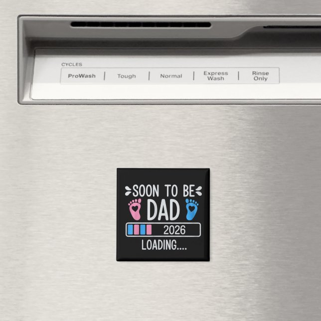 Snart blivande pappa 2026 Laddar graviditetsmeddel Magnet (In Situ (Dishwasher))