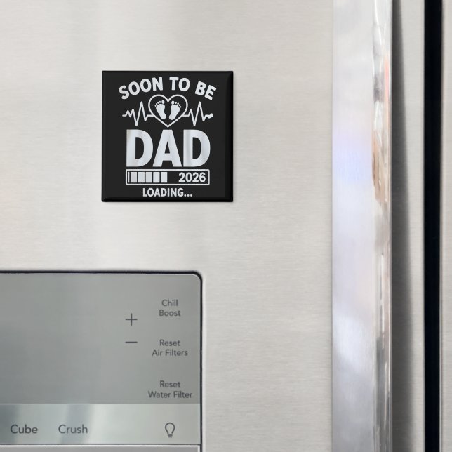 Snart blivande pappa 2026 Laddar graviditetsmeddel Magnet (In Situ (Fridge))