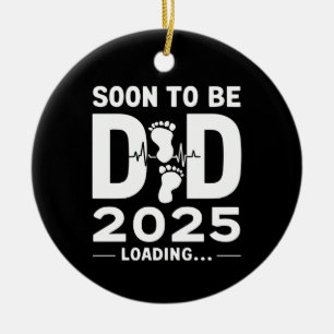 Snart blivande pappa Est 2025 Ny pappa på gång  Julgransprydnad Keramik