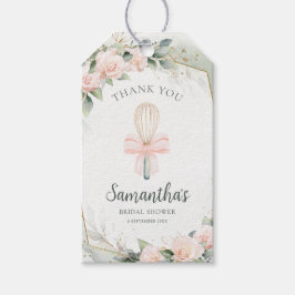 Snart bortförd rosa blommig bröllopsfest presentetikett