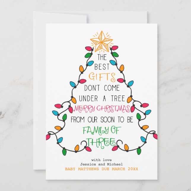 Snart för att bli familj tre juldagar Gravid Julkort (Framsida)