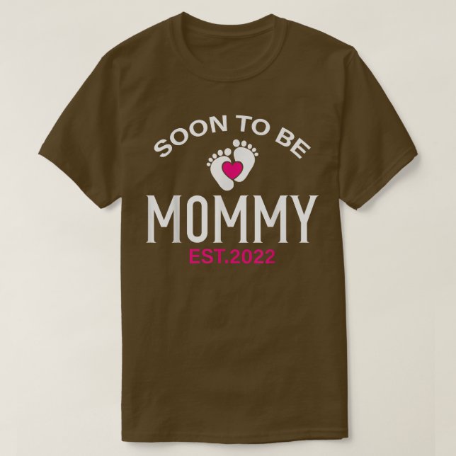 Snart för att bli meddelande om Mamma-Graviden T Shirt (Design framsida)
