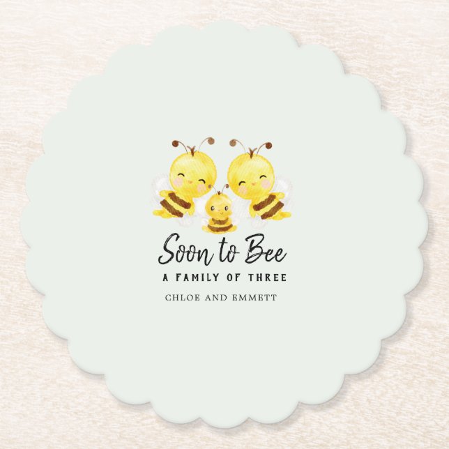 Snart för att vara en familj med tre babyskor Anpa Underlägg Papper (Framsida)