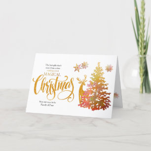 Snart för att vara familj i fyra Guld Julgran Helgkort