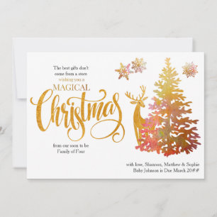 Snart för att vara familj i fyra Julgran-Gravider Julkort