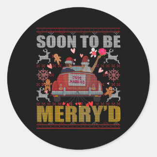 Snart för att vara Merry d-söt jul Kärlek Par Ug Runt Klistermärke