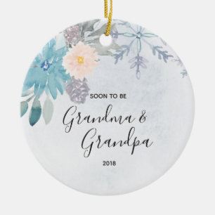 Snart för att vara mormor och morfar julprydnad julgransprydnad keramik