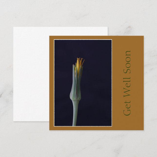 Snart Frisk Blommig Guldbrun Nyans Kort (Fram/baksida)