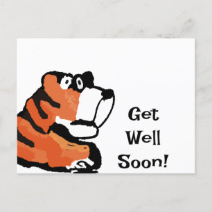 Snart frisk igen postkort med tiger vykort