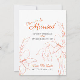 Snart gifta botaniska konst gladiolus orange spara datumet