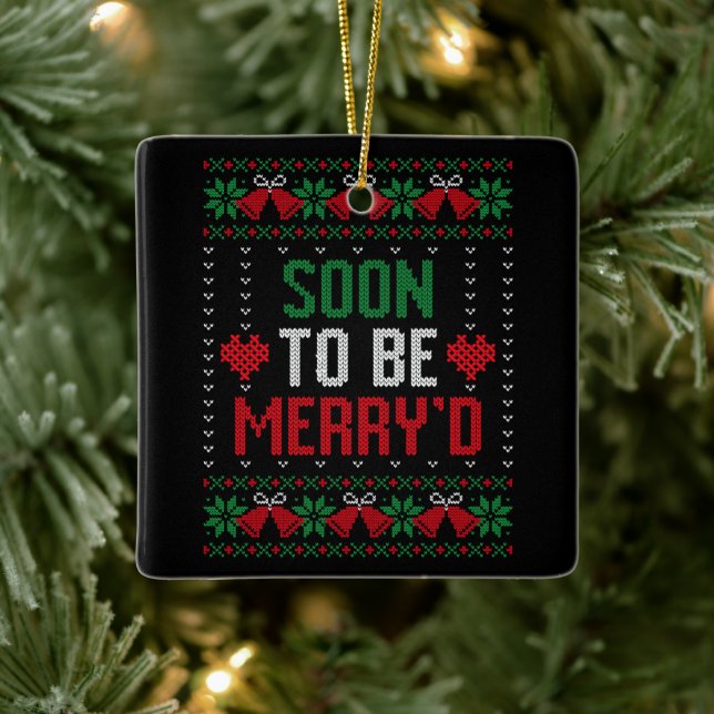 Snart gifta Merry'd jul brud & brudgum Julgransprydnad Keramik (Träd)